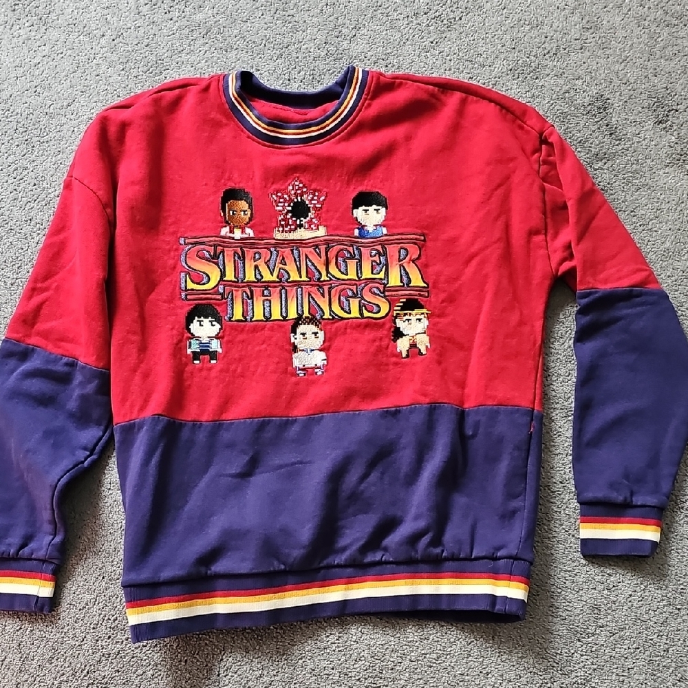 Stranger Things Red and Purple Sweatshirt